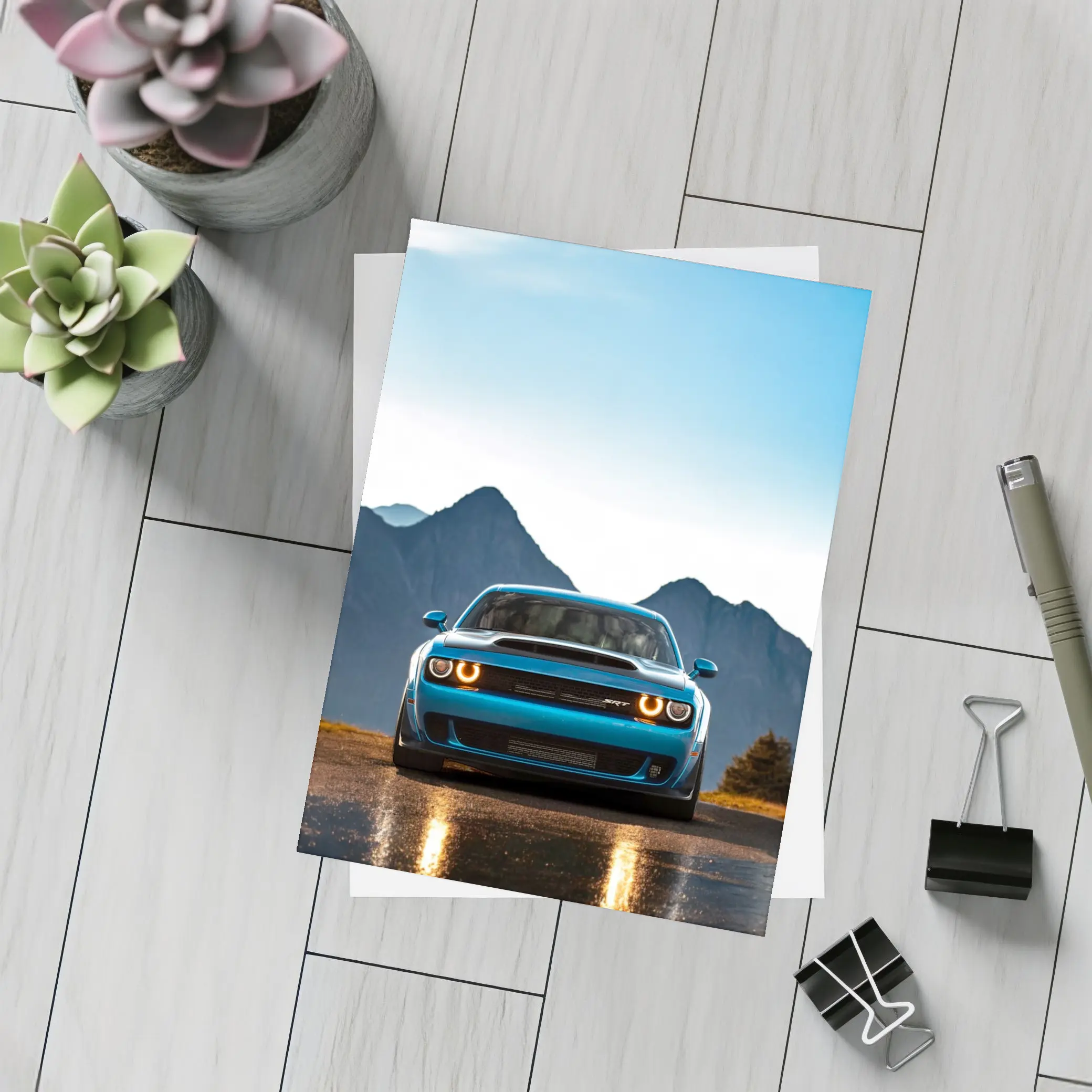 Dodge Challenger SRT Blue Mountain Road – Postcards