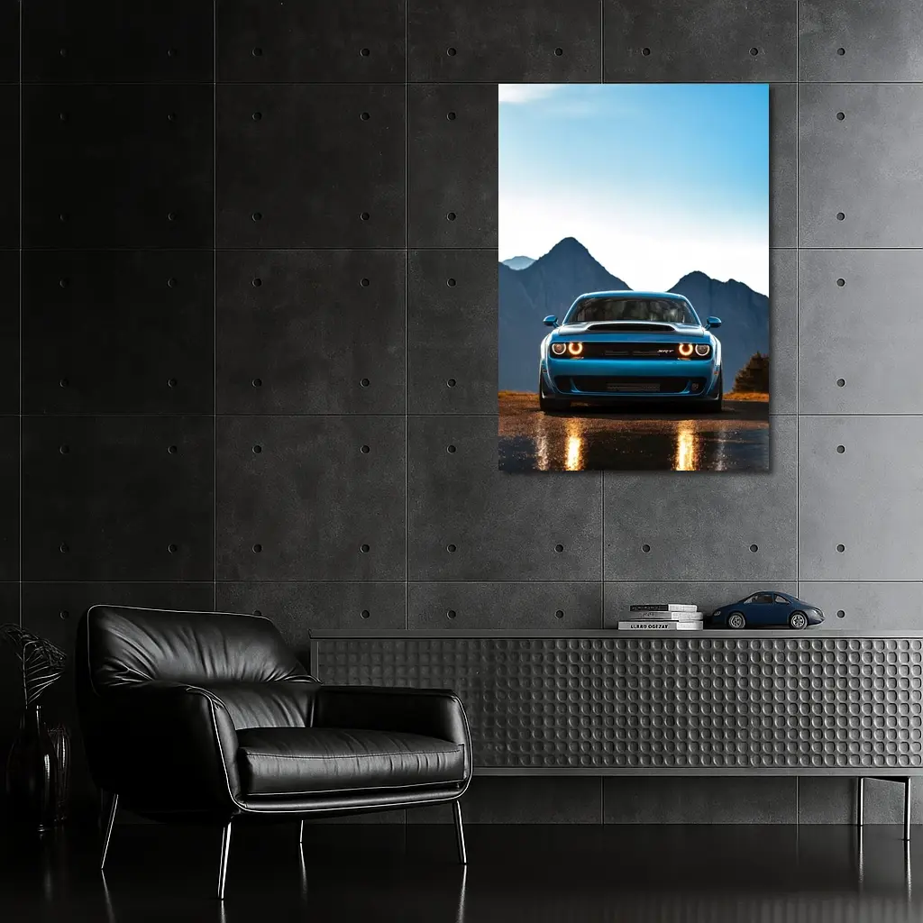 Dodge Challenger SRT Blue Mountain Road – Wall Art