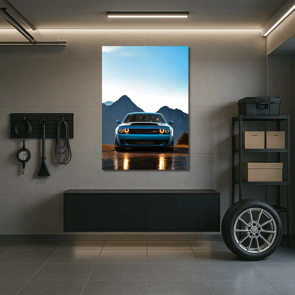 Dodge Challenger SRT Blue Mountain Road – Wall Art