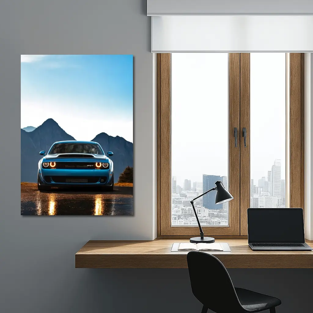 Dodge Challenger SRT Blue Mountain Road – Wall Art