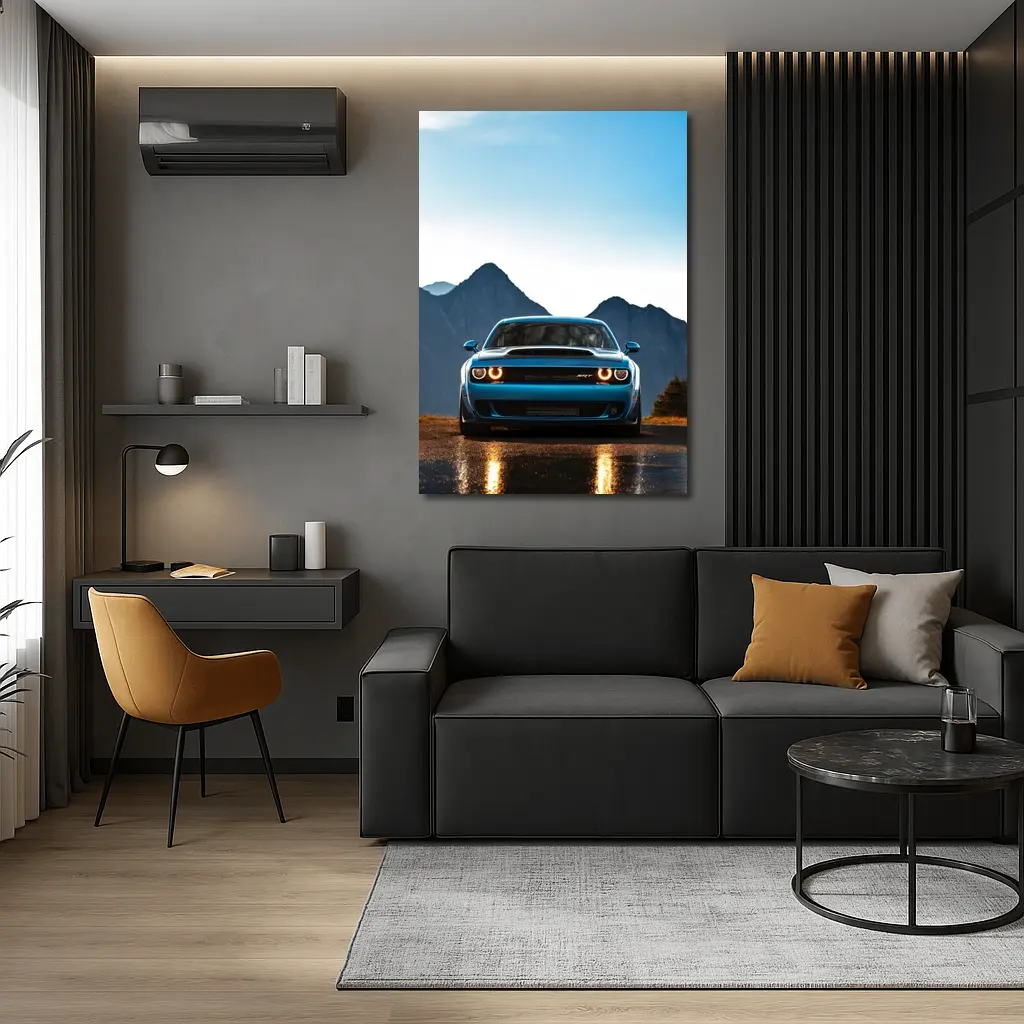 Dodge Challenger SRT Blue Mountain Road – Wall Art