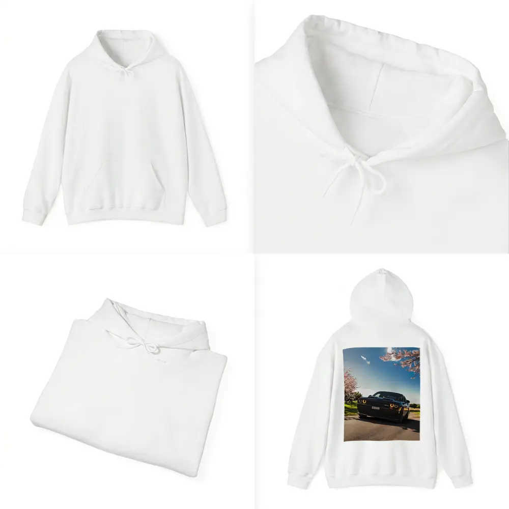 Black Dodge Challenger SRT Cherry Blossom Setting – Hoodies