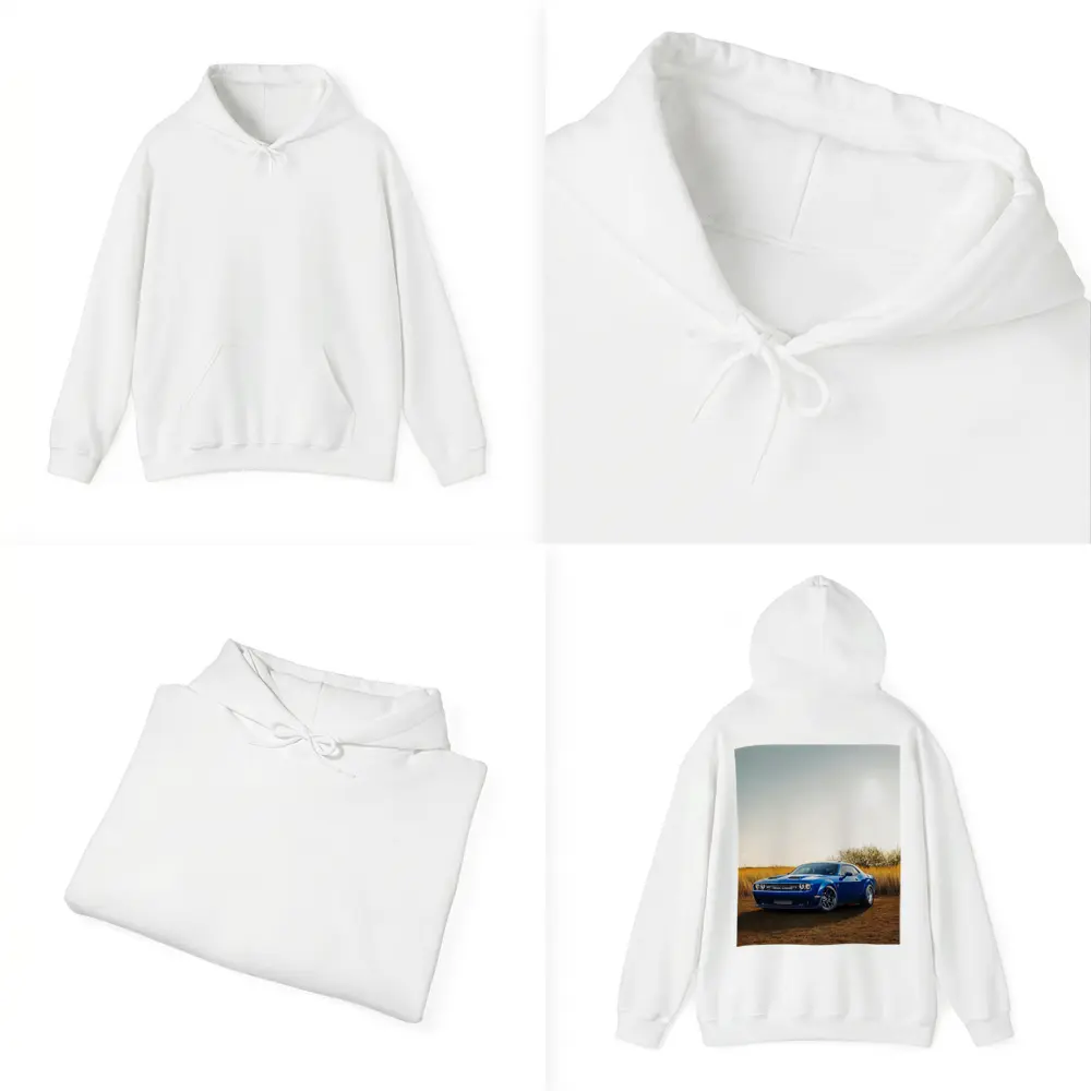Dodge Challenger Blue Muscle Car Golden Field – Hoodies