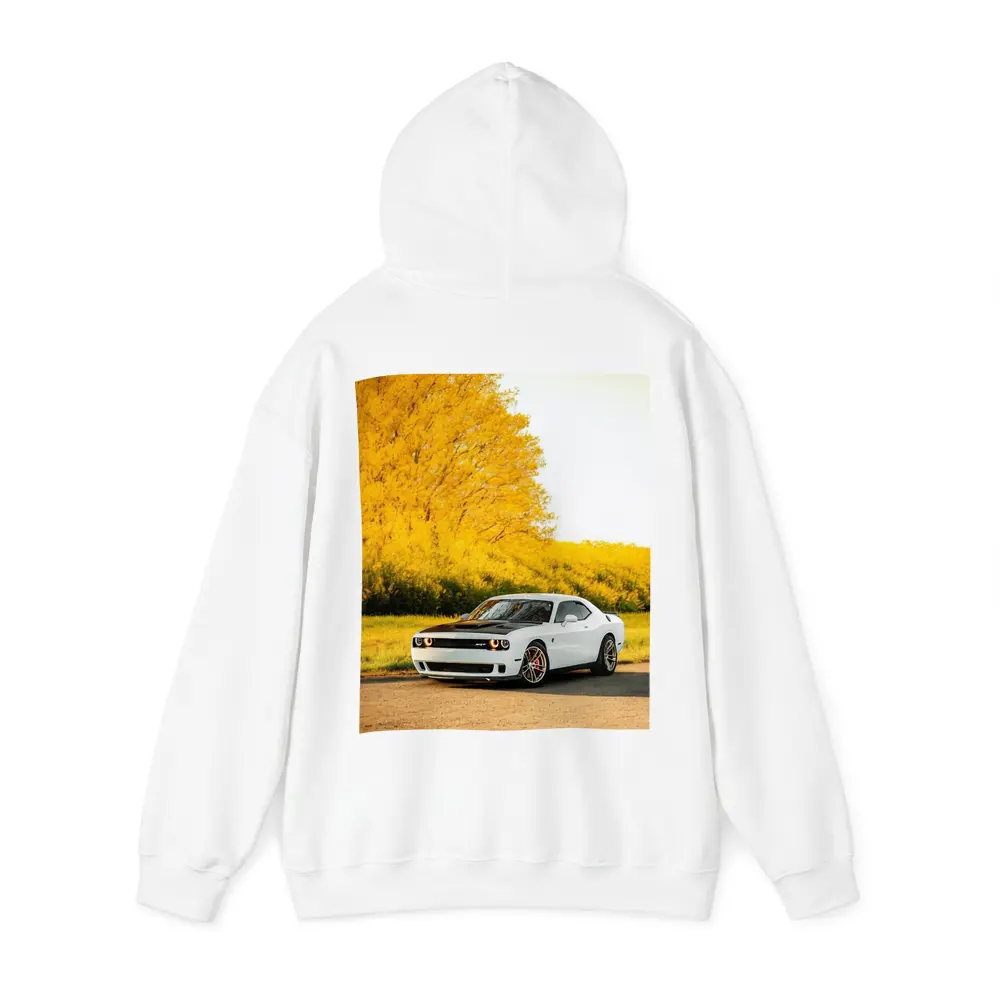 Dodge Challenger SRT White Autumn Yellow Trees – Hoodies