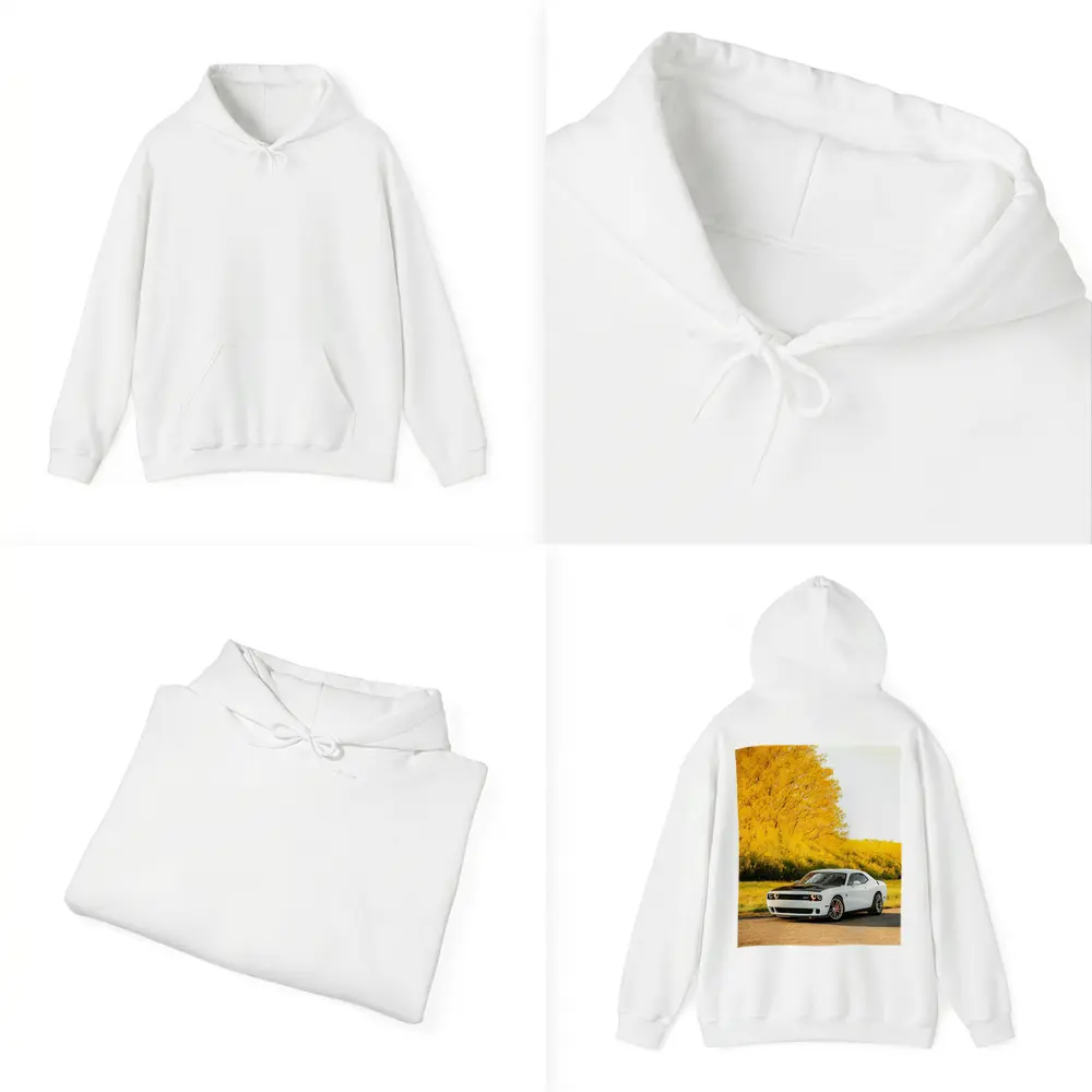 Dodge Challenger SRT White Autumn Yellow Trees – Hoodies