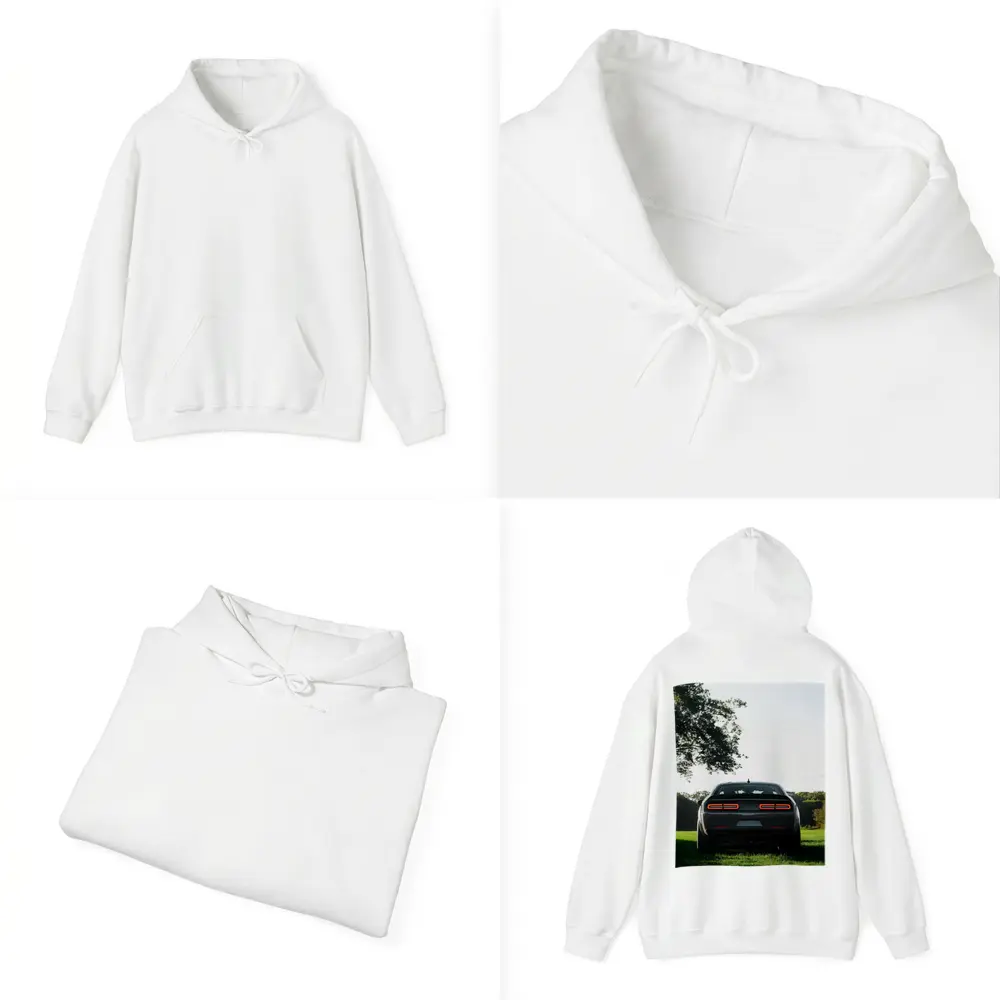 Dodge Challenger Rear View Green Field – Hoodies