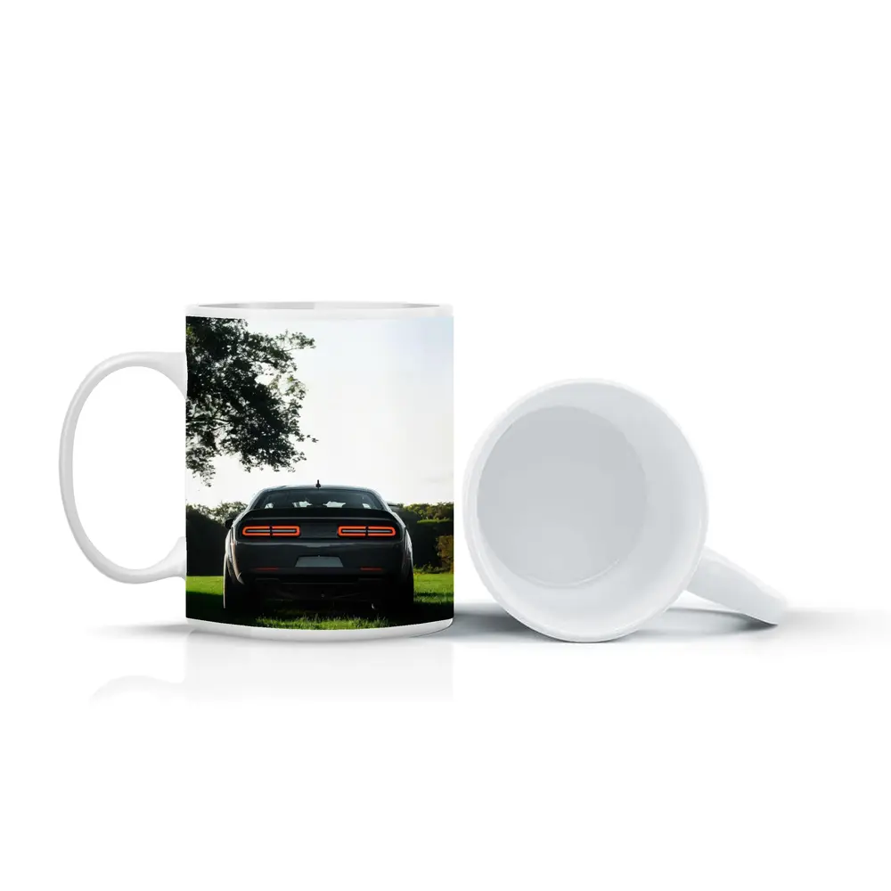Dodge Challenger Rear View Green Field – Mugs