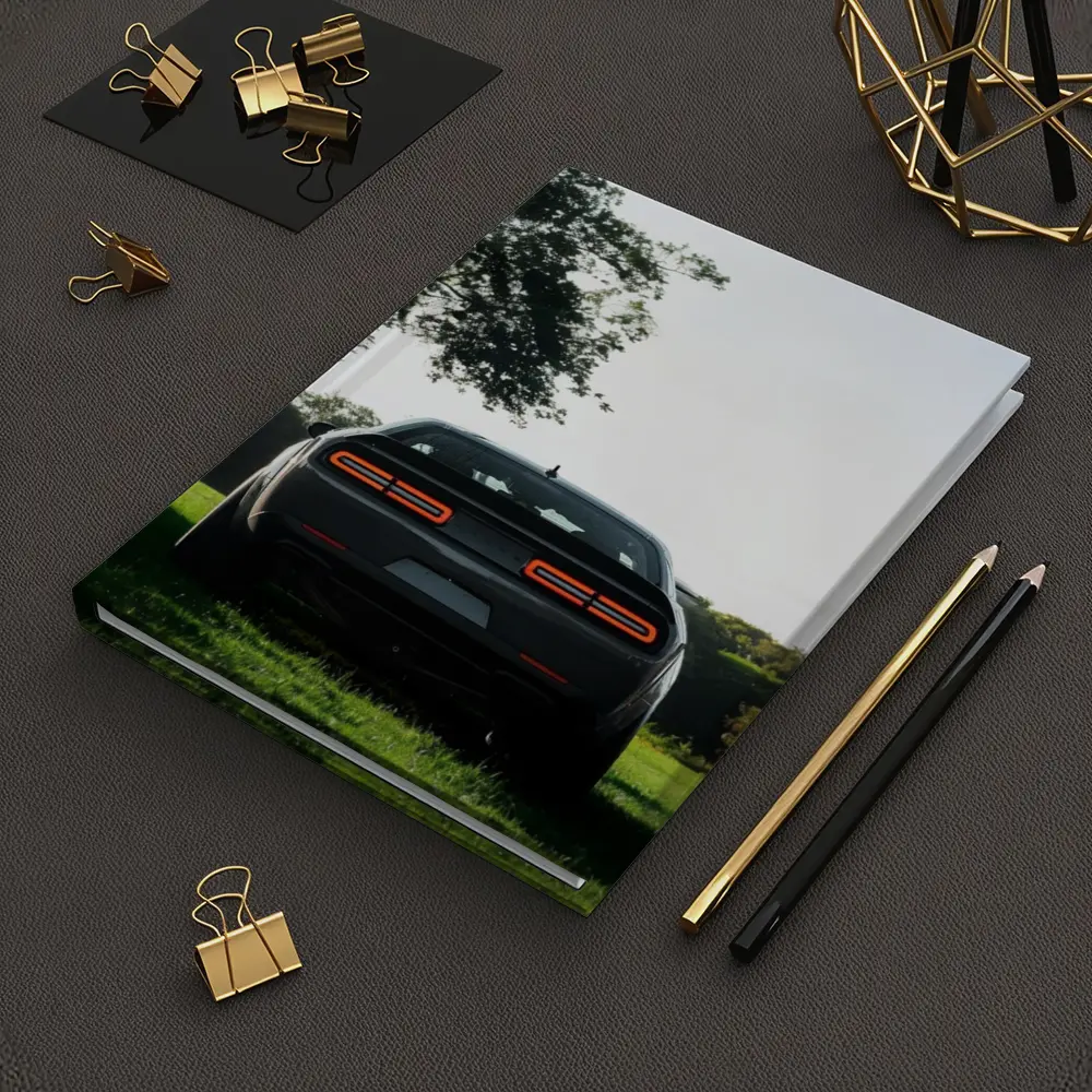 Dodge Challenger Rear View Green Field – Notebooks