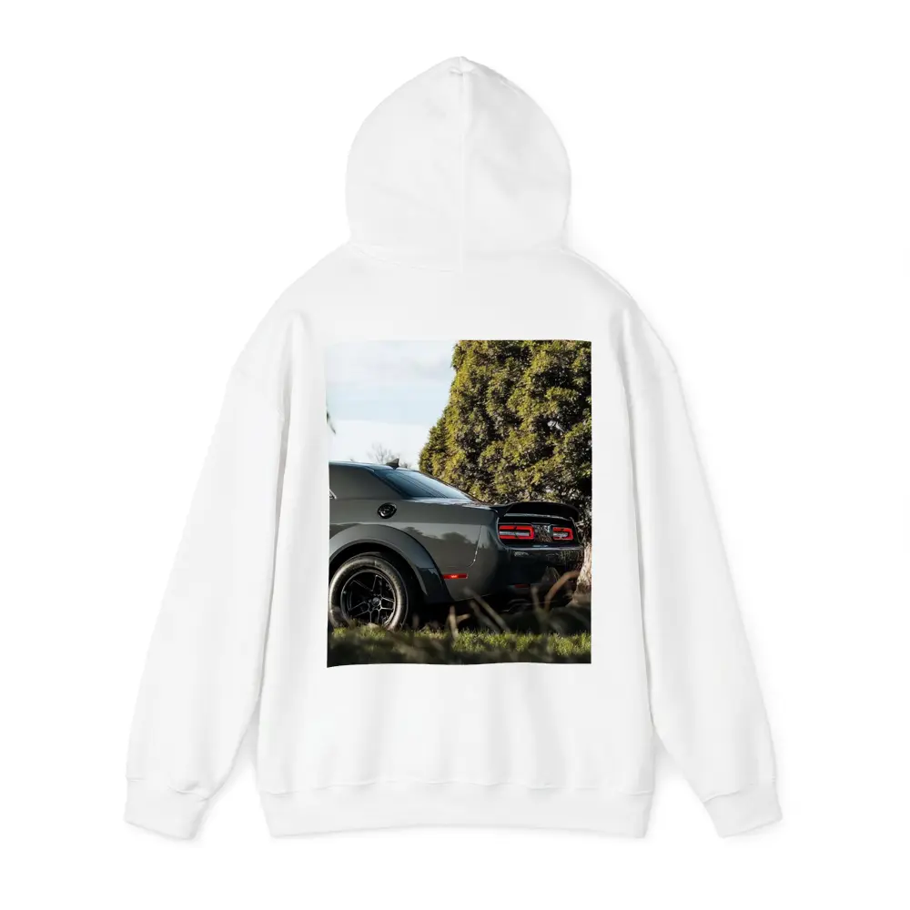Dodge Challenger Rear View Green Trees – Hoodies