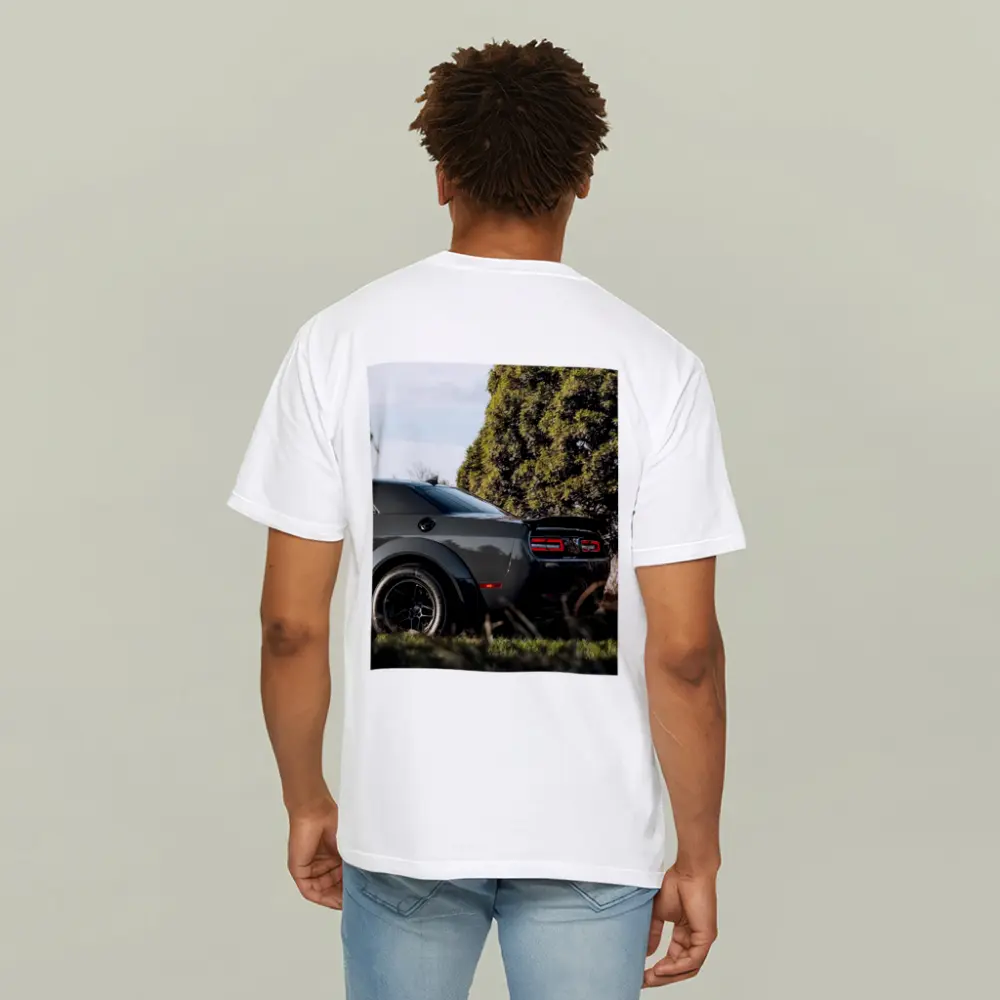 Dodge Challenger Rear View Green Trees – T-Shirts