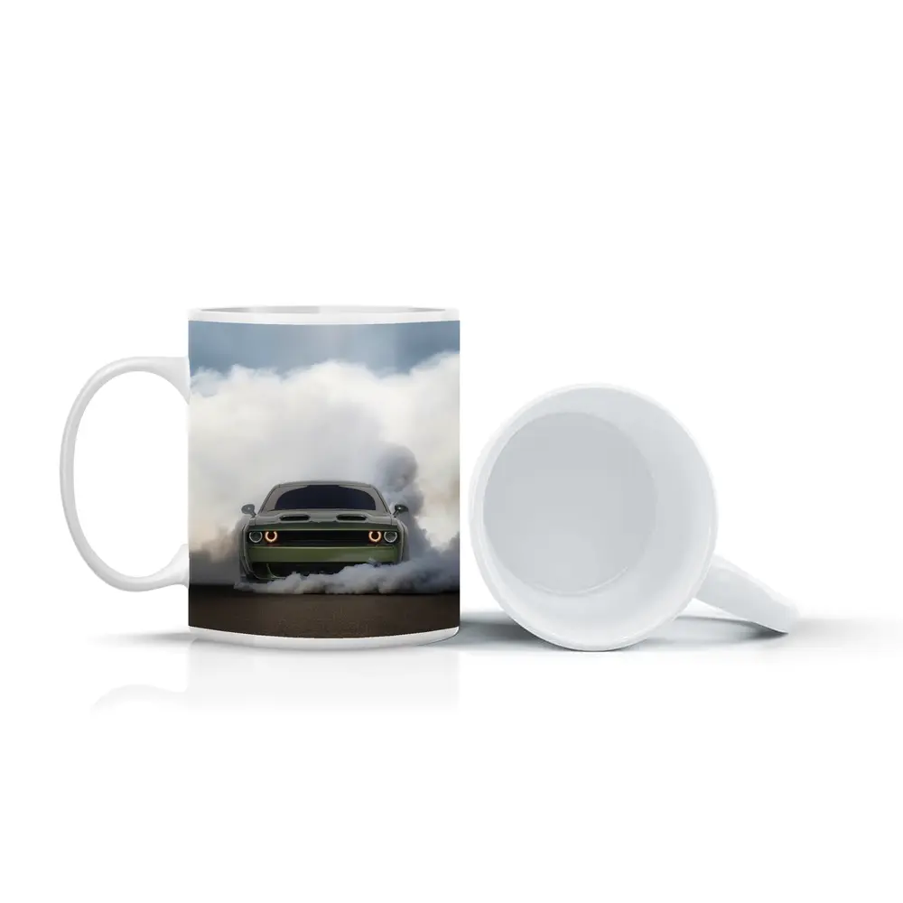 Dodge Challenger Burnout Smoke Green Muscle – Mugs