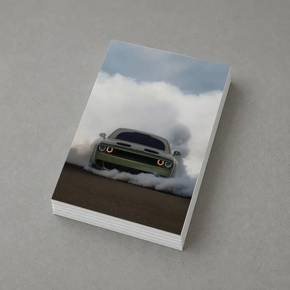 Dodge Challenger Burnout Smoke Green Muscle – Postcards