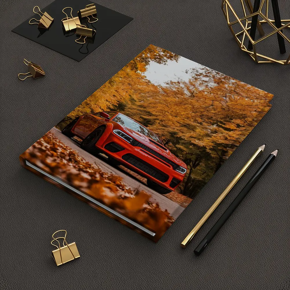 Dodge Charger Orange Muscle Car Autumn Forest – Notebooks