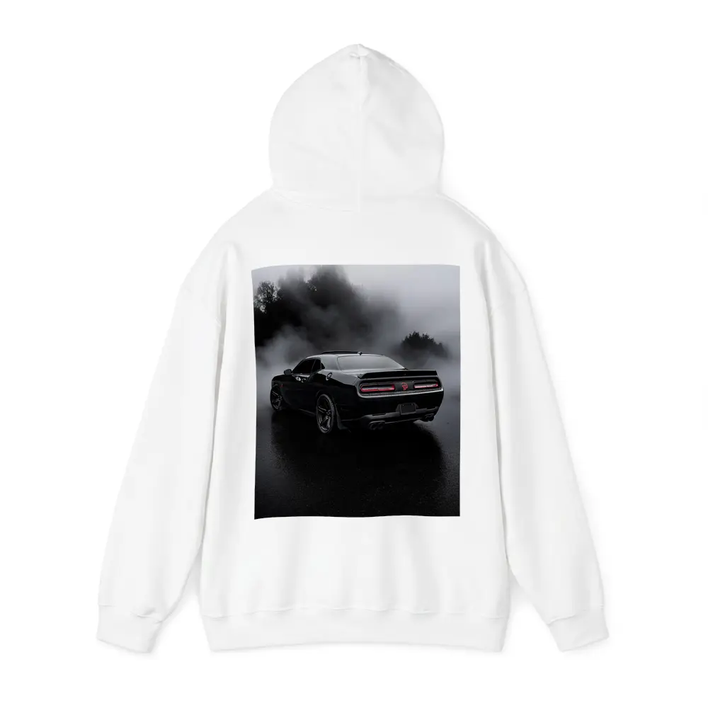 Dodge Challenger Black Muscle Car Foggy Rain – Hoodies
