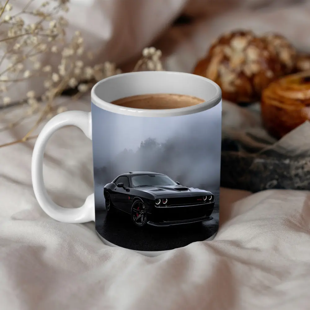 Dodge Challenger SRT Black Foggy Rainy Day – Mugs