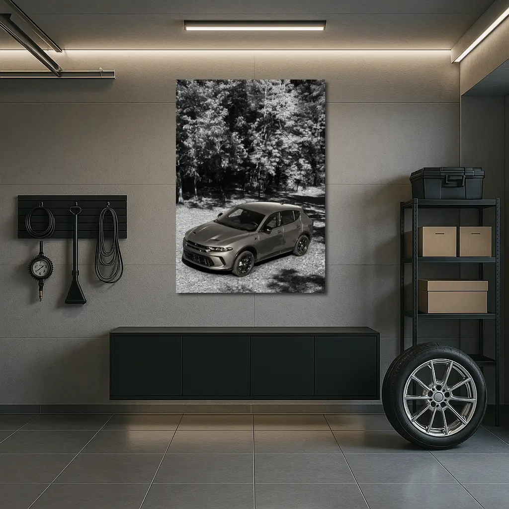 Dodge Hornet SUV Black White Forest – Wall Art