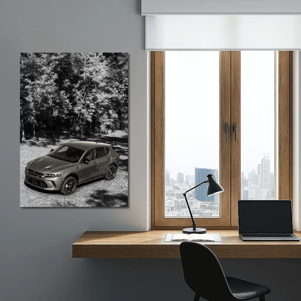 Dodge Hornet SUV Black White Forest – Wall Art