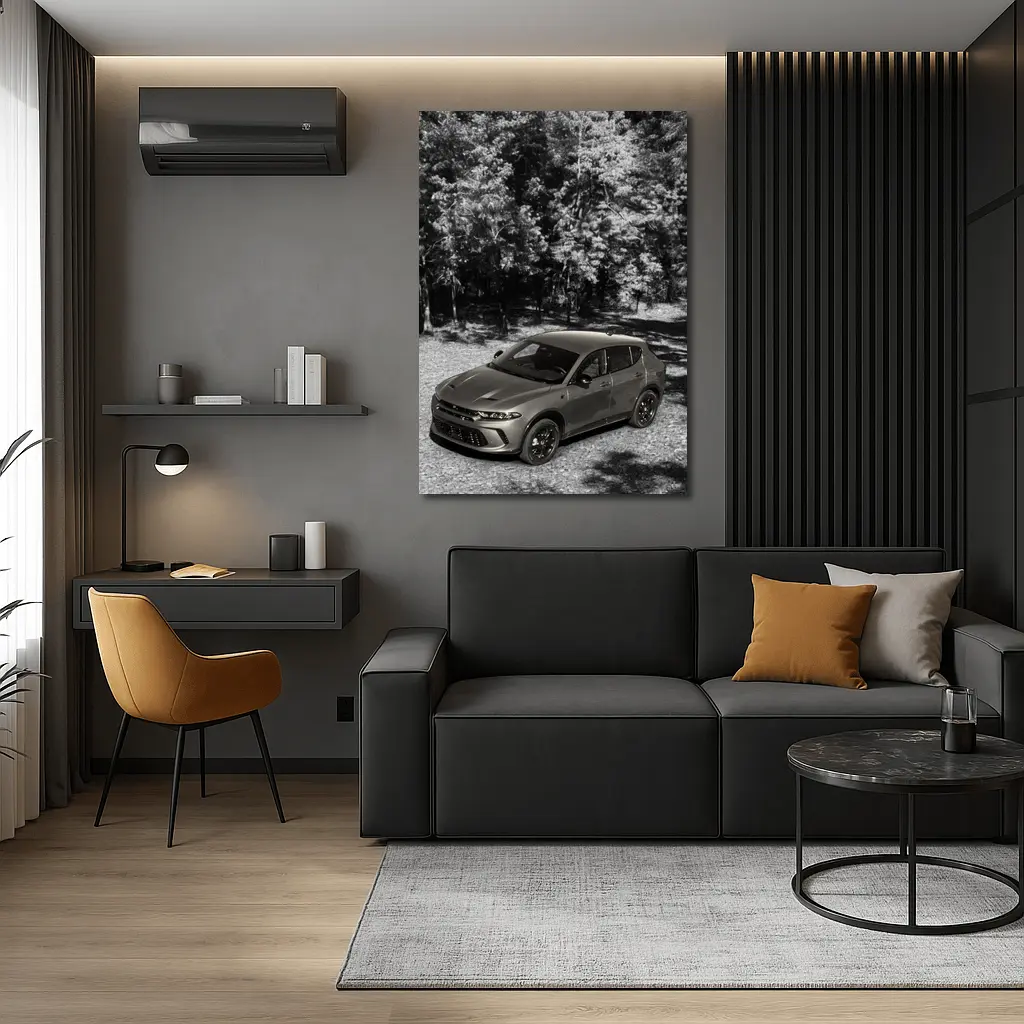 Dodge Hornet SUV Black White Forest – Wall Art