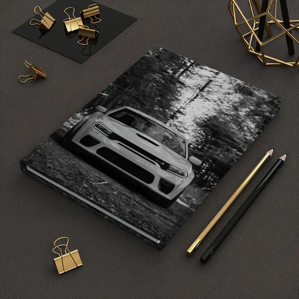Dodge Charger Front View Forest Black White – Notebooks