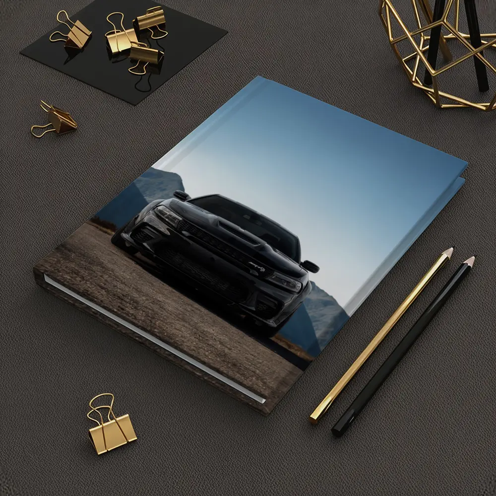 Dodge Charger Black Front View Mountain – Notebooks