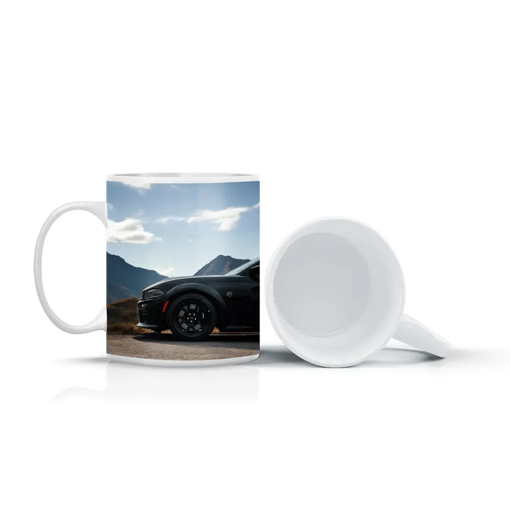 Dodge Charger Black Muscle Car Mountain Road – Mugs