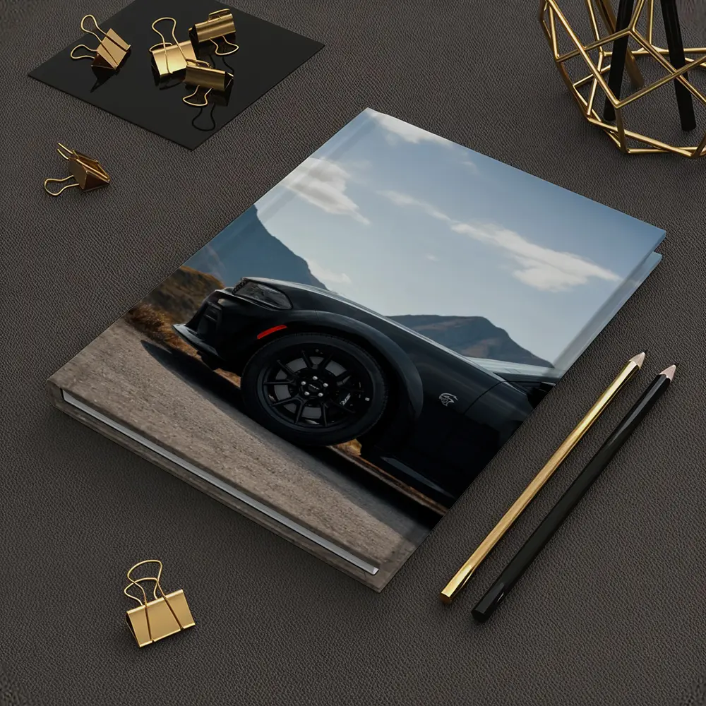 Dodge Charger Black Muscle Car Mountain Road – Notebooks