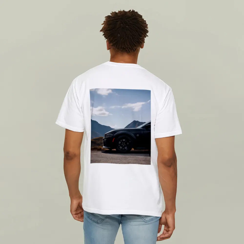 Dodge Charger Black Muscle Car Mountain Road – T-Shirts