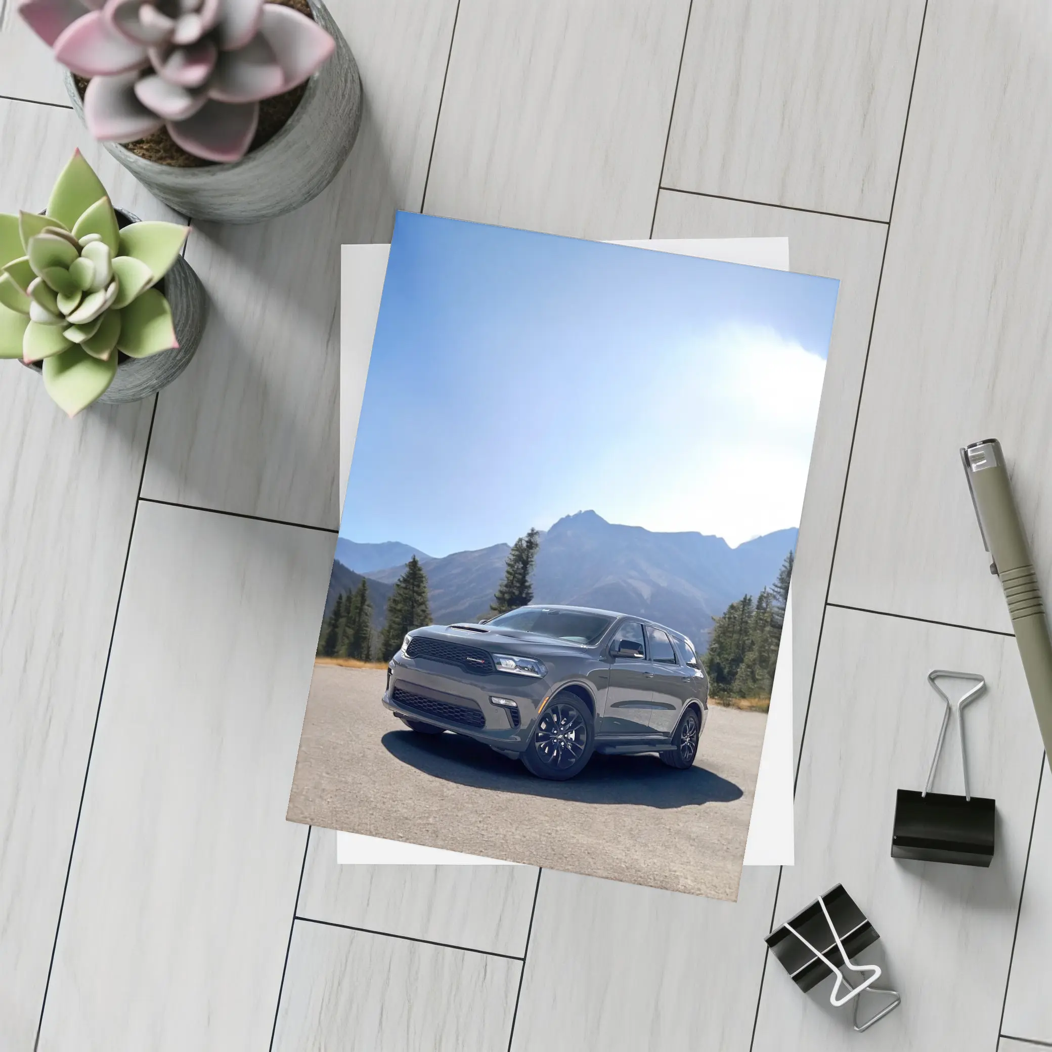 Dodge Durango SUV Mountain Road Scene – Postcards