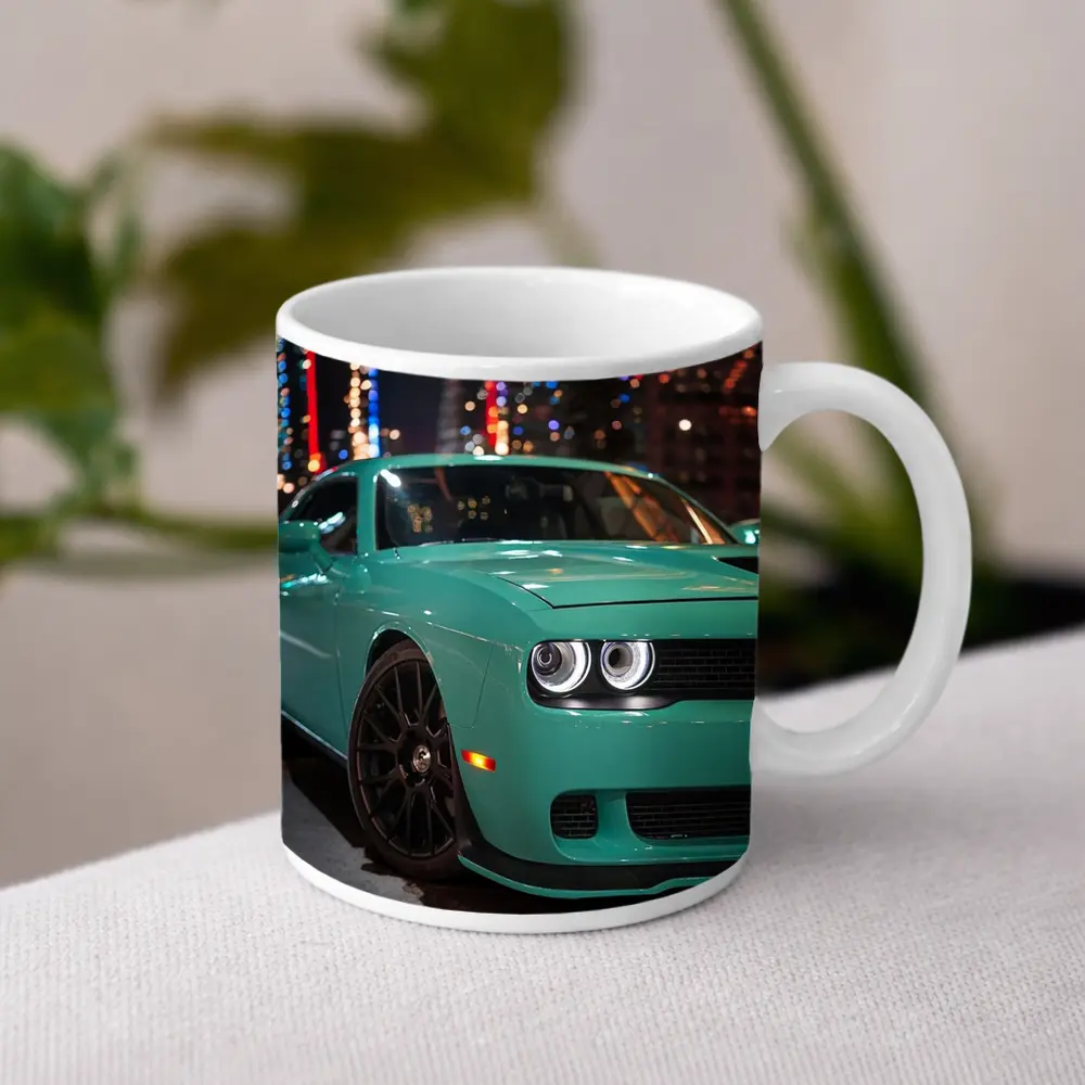 Dodge Challenger Teal Green Night City – Mugs