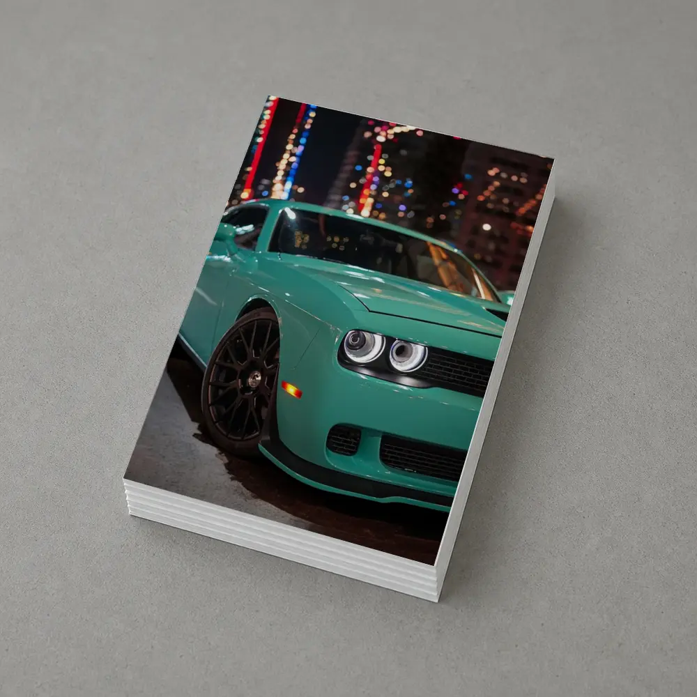 Dodge Challenger Teal Green Night City – Postcards