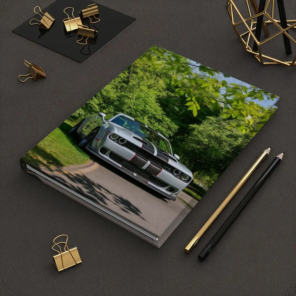 Dodge Challenger Silver Stripes Green Park – Notebooks