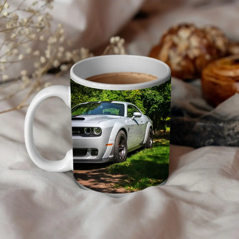 Dodge Challenger SRT Silver Muscle Car Green Park – Mugs