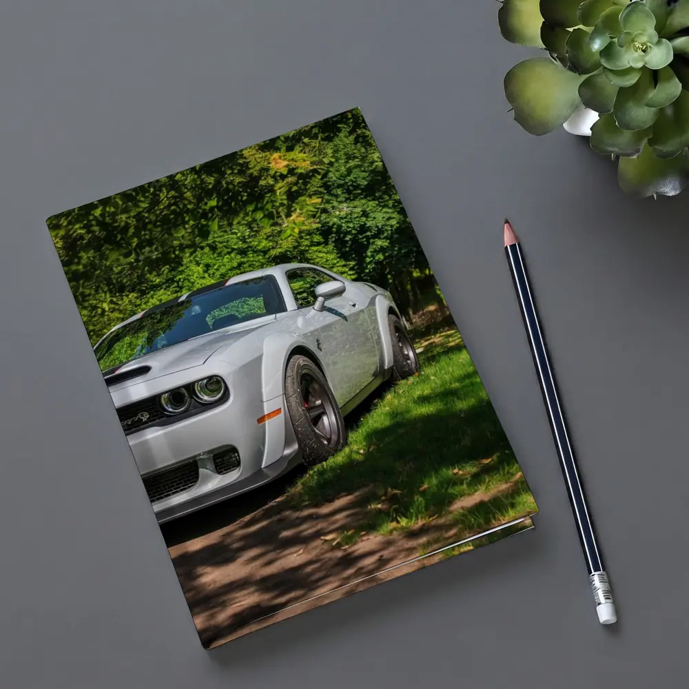 Dodge Challenger SRT Silver Muscle Car Green Park – Notebooks