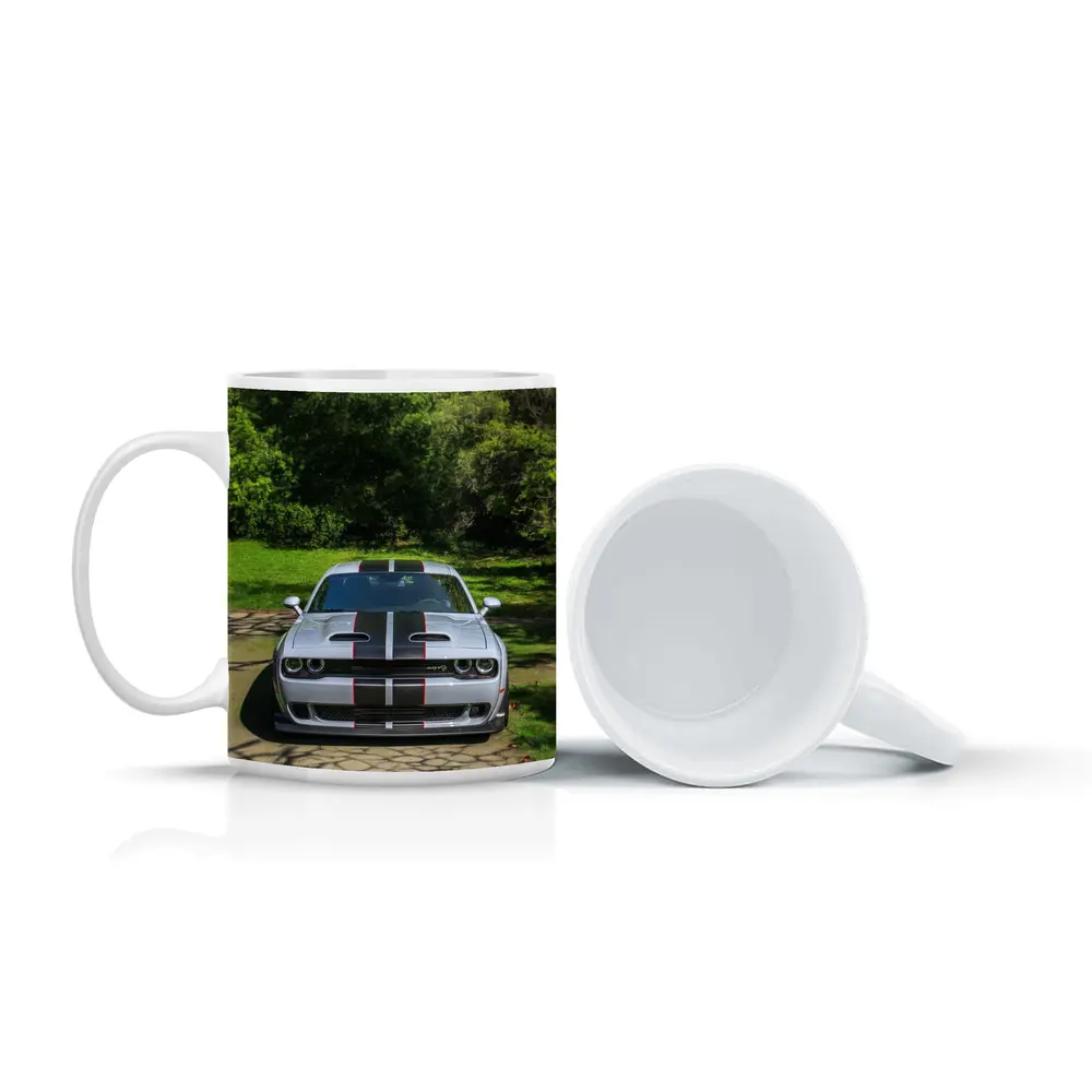 Dodge Challenger Widebody Silver Racing Stripes Park – Mugs