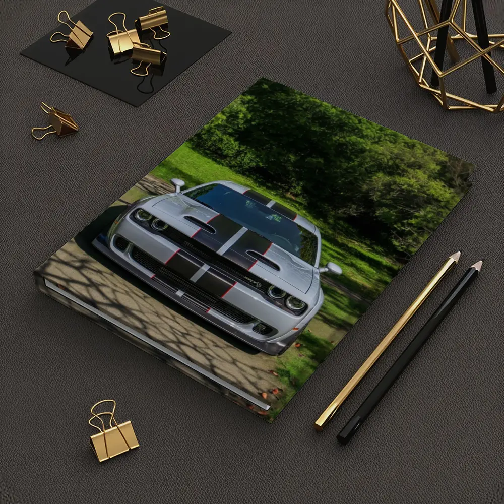 Dodge Challenger Widebody Silver Racing Stripes Park – Notebooks