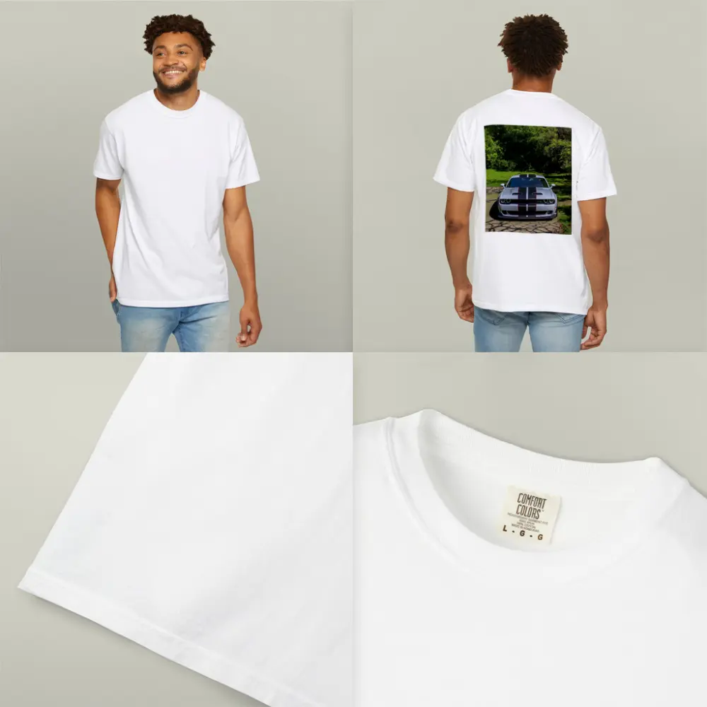Dodge Challenger Widebody Silver Racing Stripes Park – T-Shirts