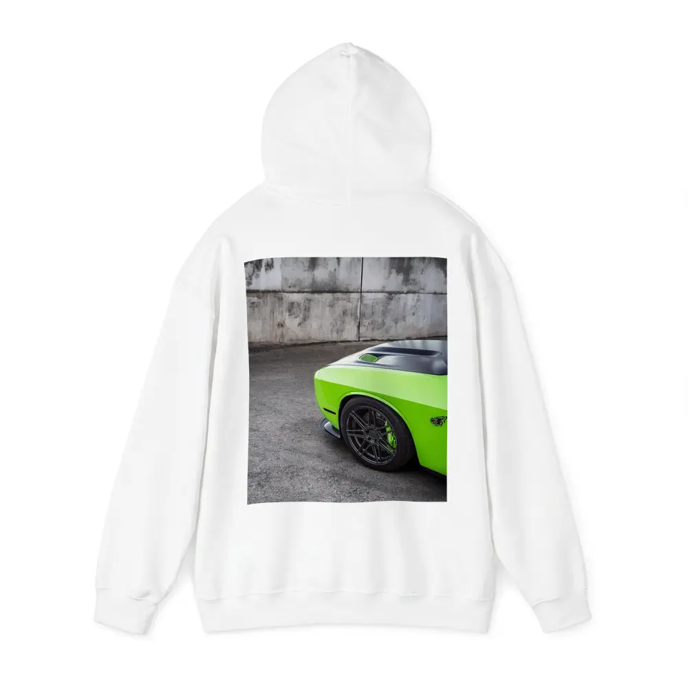 Dodge Challenger Green Muscle Car Concrete Wall – Hoodies