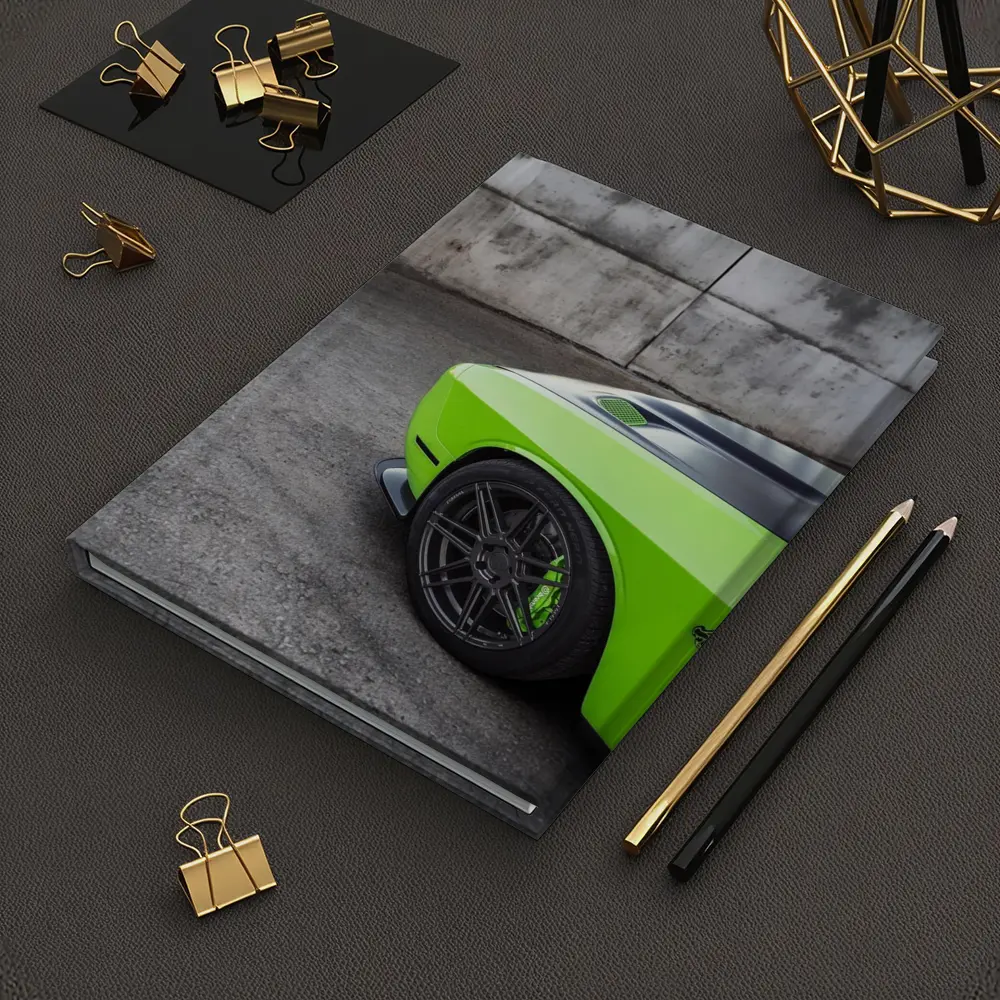 Dodge Challenger Green Muscle Car Concrete Wall – Notebooks