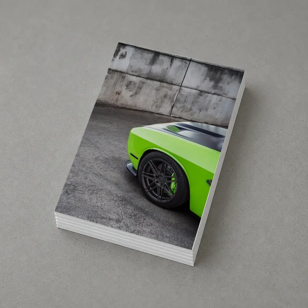 Dodge Challenger Green Muscle Car Concrete Wall – Postcards