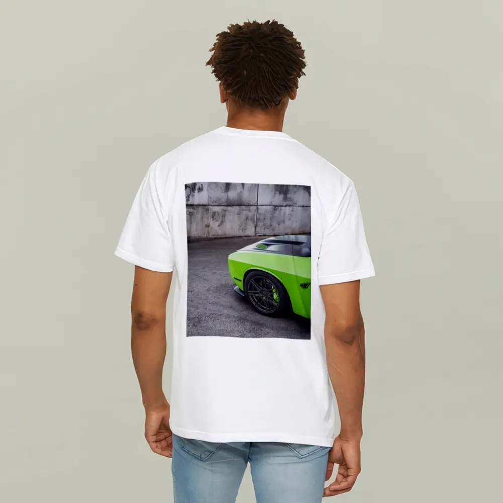 Dodge Challenger Green Muscle Car Concrete Wall – T-Shirts
