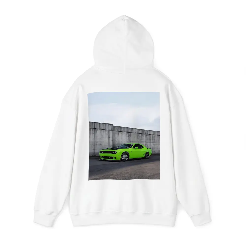 Dodge Challenger Green Muscle Car Concrete Wall – Hoodies