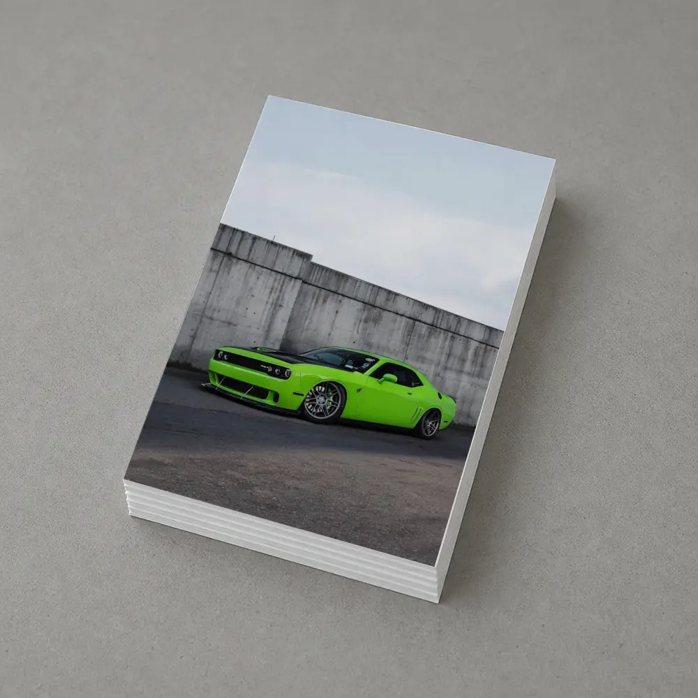 Dodge Challenger Green Muscle Car Concrete Wall – Postcards