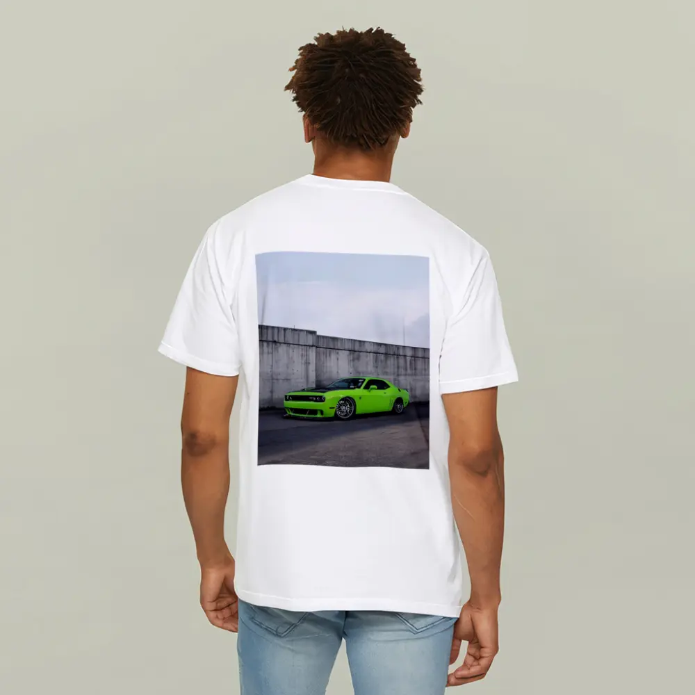 Dodge Challenger Green Muscle Car Concrete Wall – T-Shirts