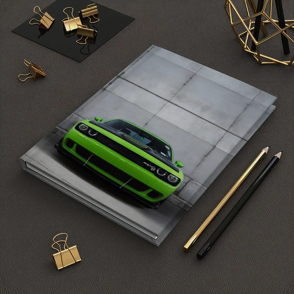 Dodge Challenger SRT Hellcat Green Concrete Wall – Notebooks