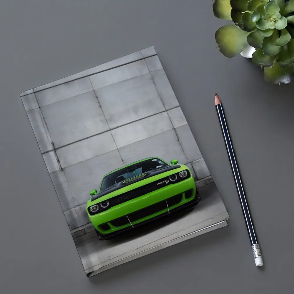 Dodge Challenger SRT Hellcat Green Concrete Wall – Notebooks