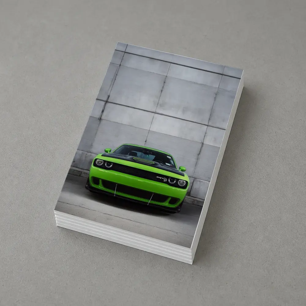 Dodge Challenger SRT Hellcat Green Concrete Wall – Postcards