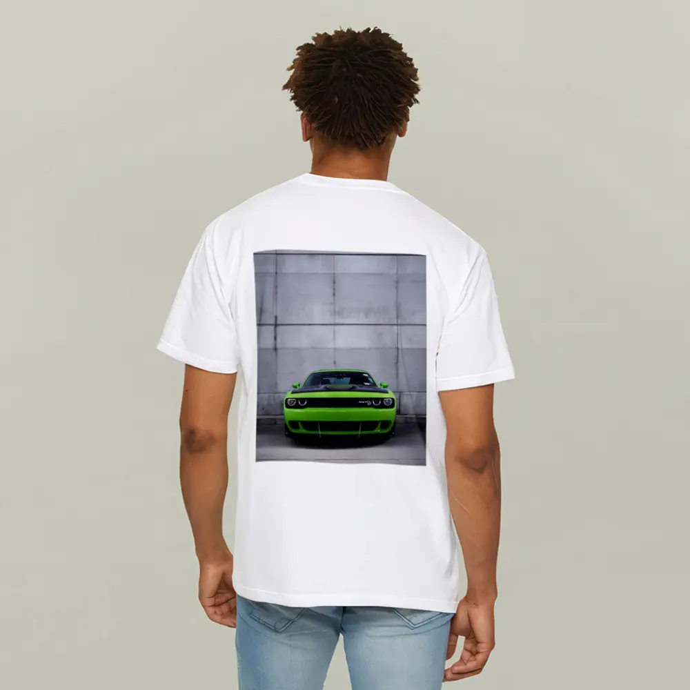 Dodge Challenger SRT Hellcat Green Concrete Wall – T-Shirts