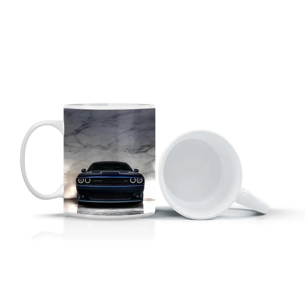 Dodge Challenger Deep Blue Marble Background – Mugs
