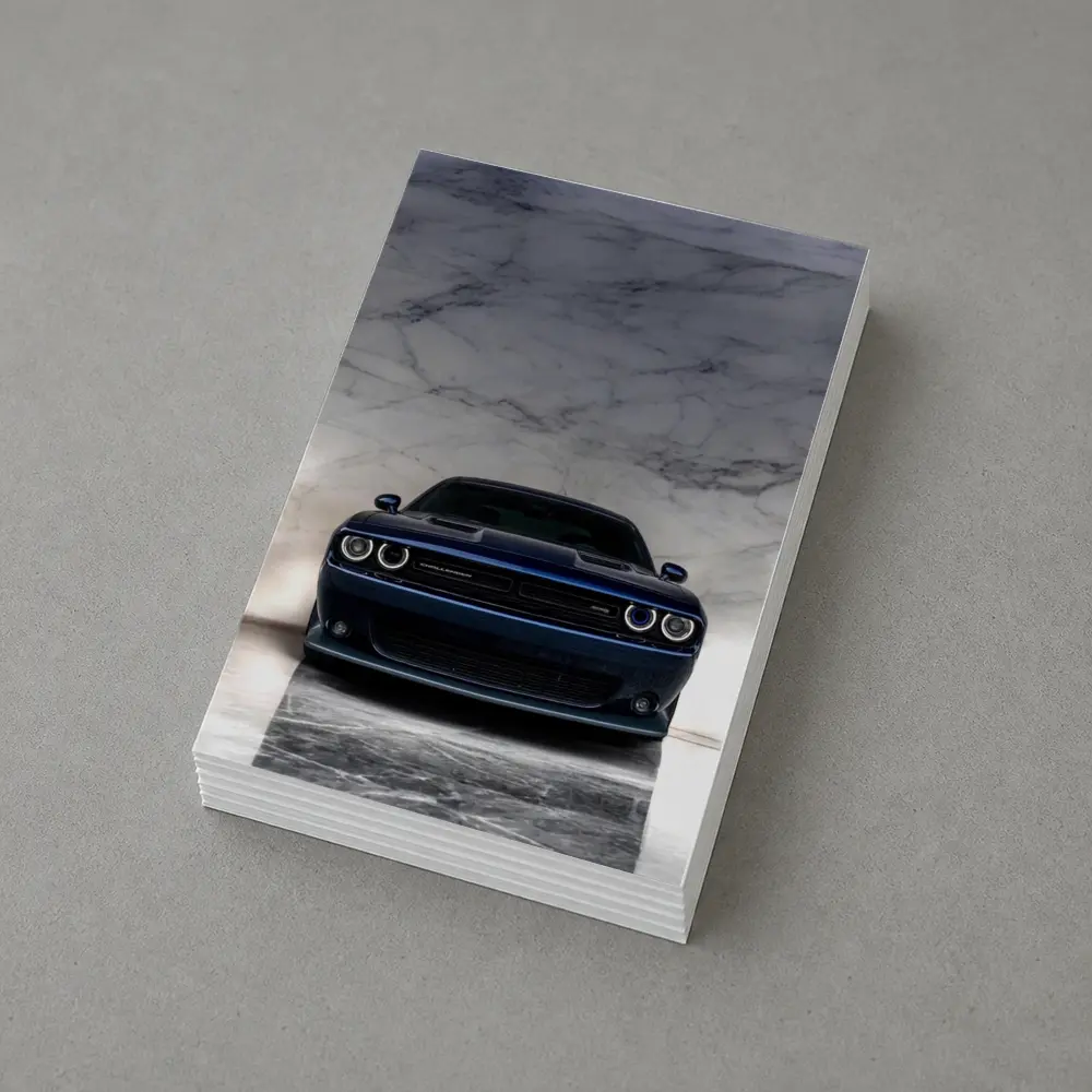 Dodge Challenger Deep Blue Marble Background – Postcards