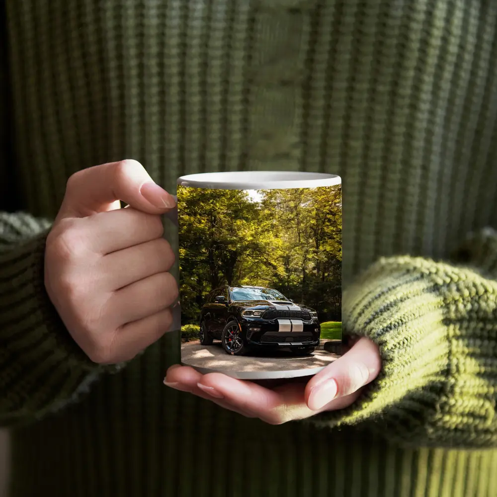 Dodge Durango Black SUV Forest Setting – Mugs
